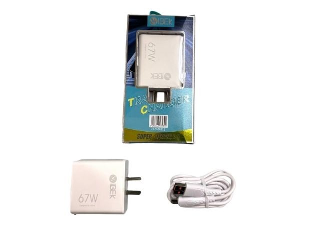 &u++ CARGADOR CELULAR TIPO V8 67W DESMONTABLE IBEK IB618